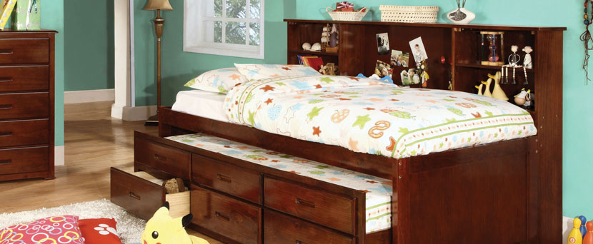 Kids Trundle Storage Bed